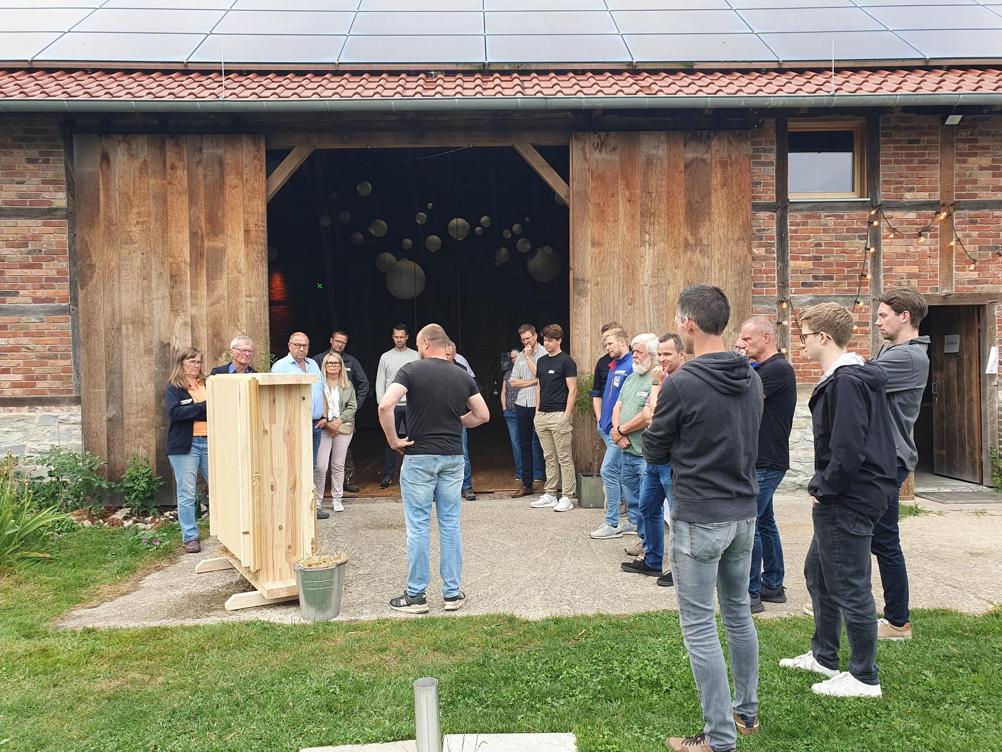 Prototyp einer Strohwand in der Ecosphere